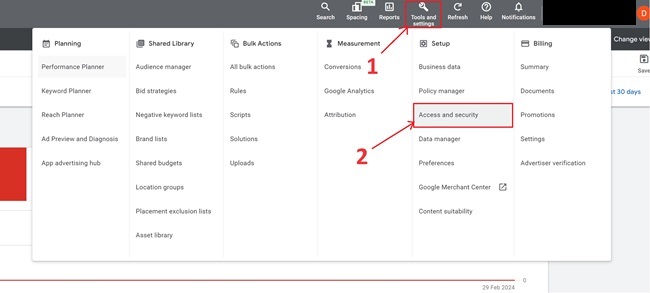 providing account access to an agency